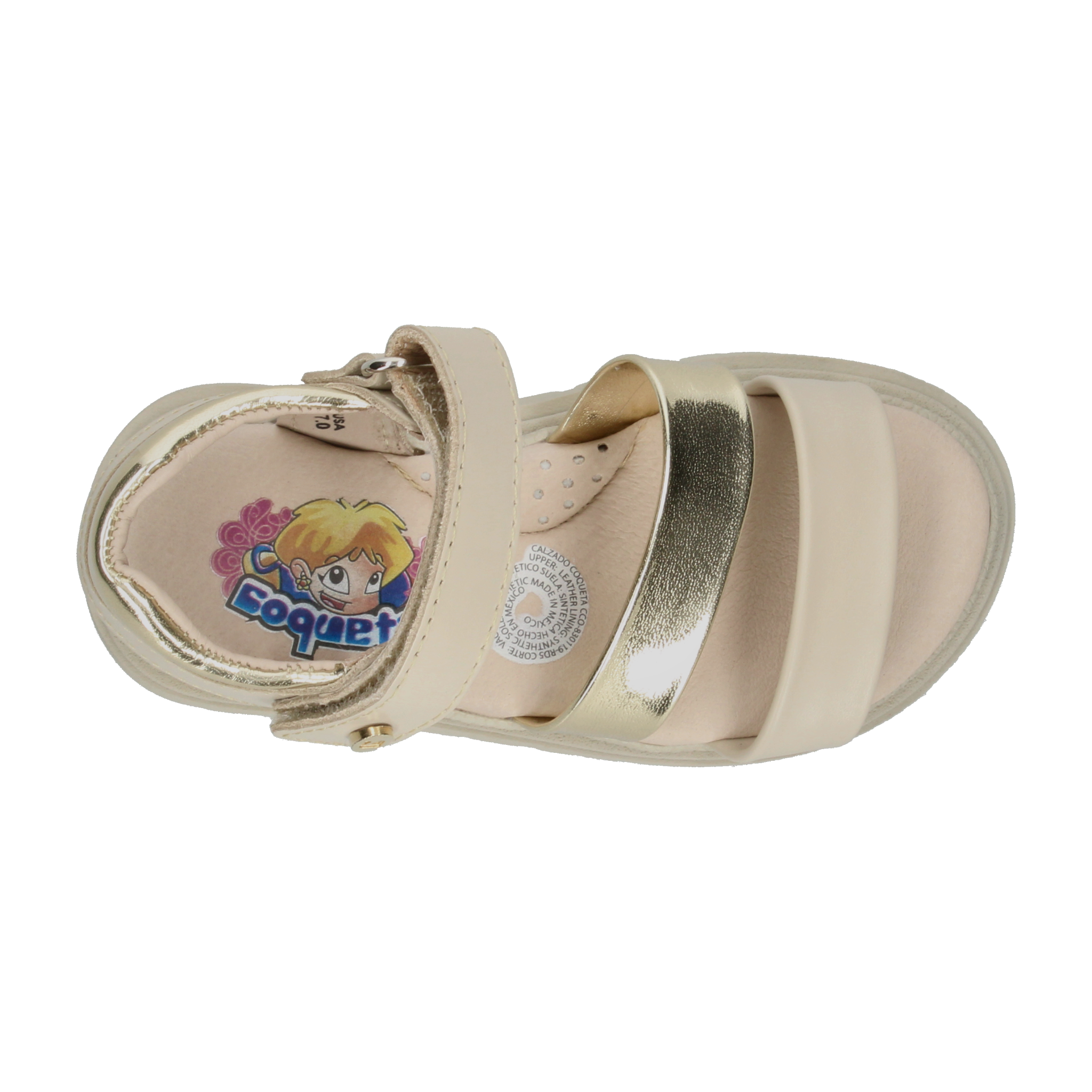 Sandalias Coqueta Niña Beige Casual Infantil T13-18