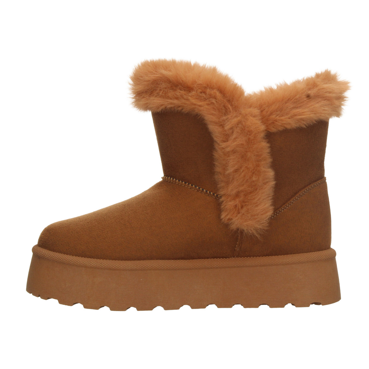 Botín Perugia Dama Camel Café Casual Invierno Peluche Mujer, foto 5 de 10
