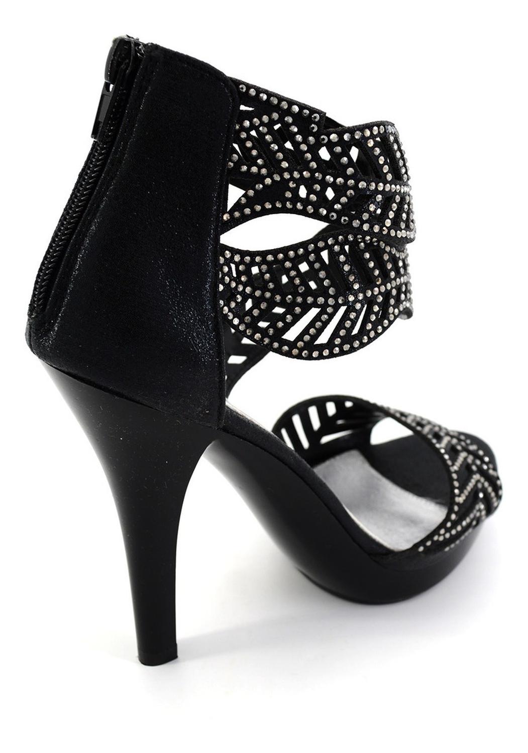 Sandalias De Fiesta Manila Para Mujer B-899 Negro [mla258], foto 4 de 6