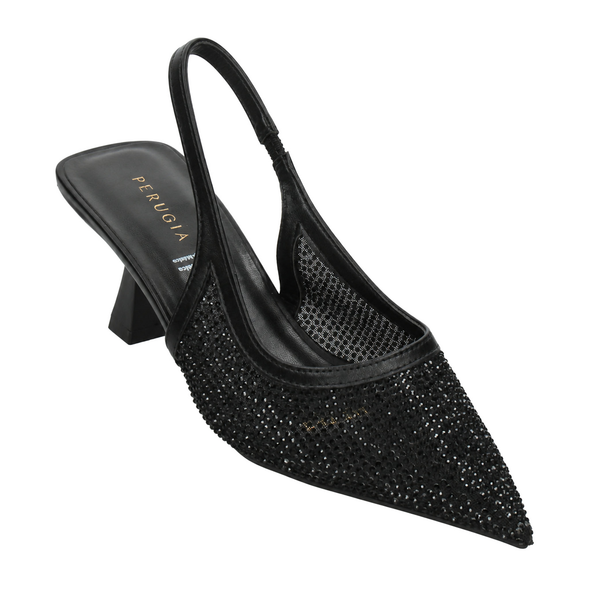 Zapatilla Perugia Dama Negro Fiesta Slingback Tacón Mujer, foto 4 de 10