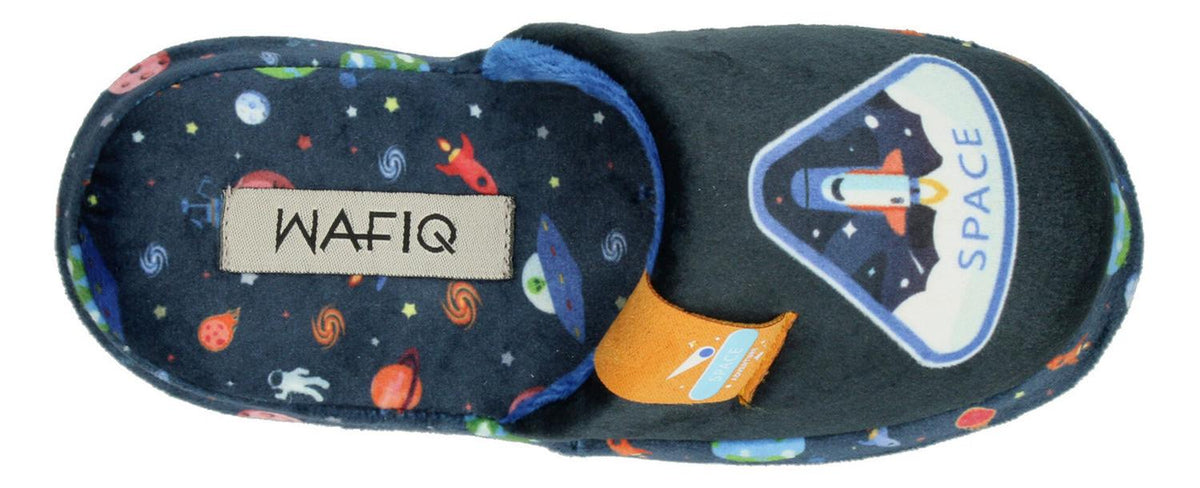 Pantuflas Wafiq Azul Marino Niño Afelpada Comoda Espacial, foto 9 de 10