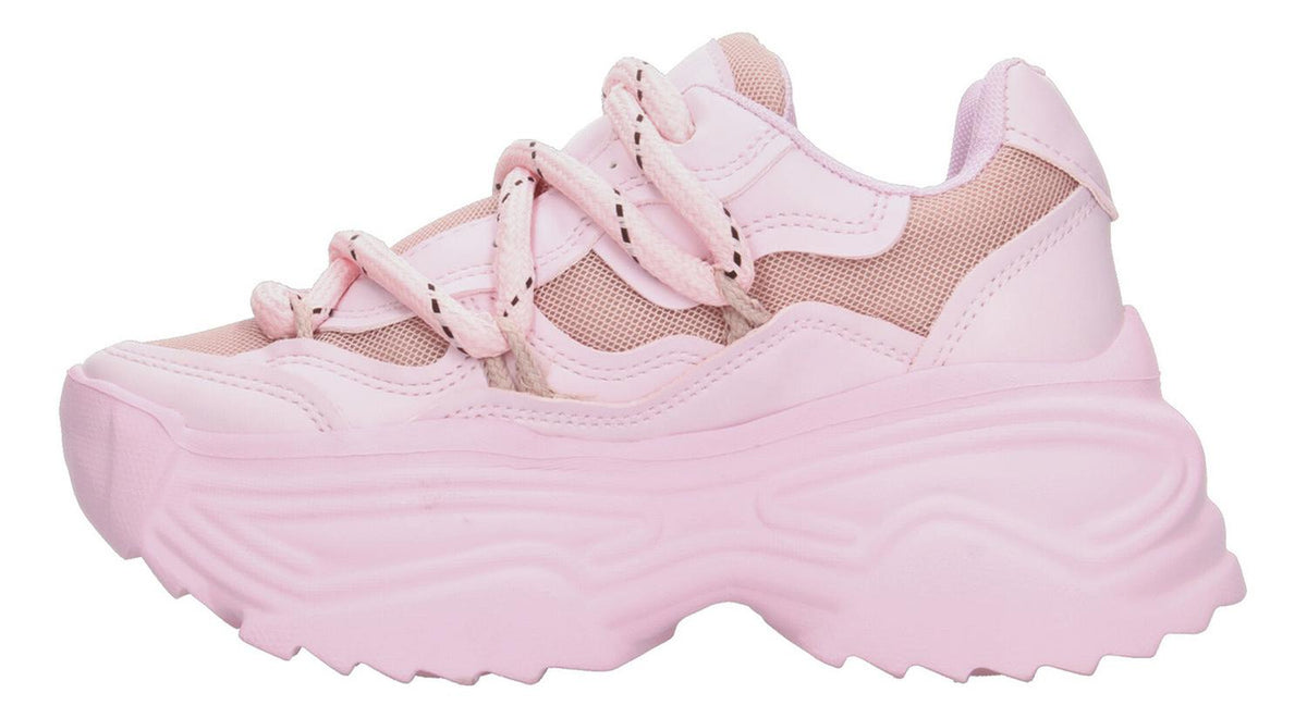 Tenis Plataforma Mujer Ten Colours Rosa Casual Confort Cómodo Platform 6 Cm Original Sneakers, foto 5 de 10