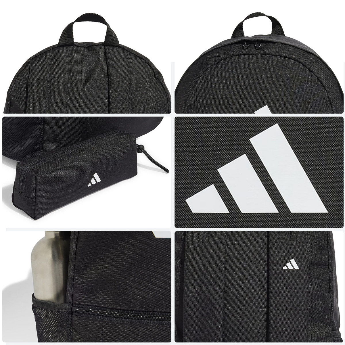 Mochila Adidas Negra Con Lapicera Escolar Amplia Unisex 23L, foto 8 de 10