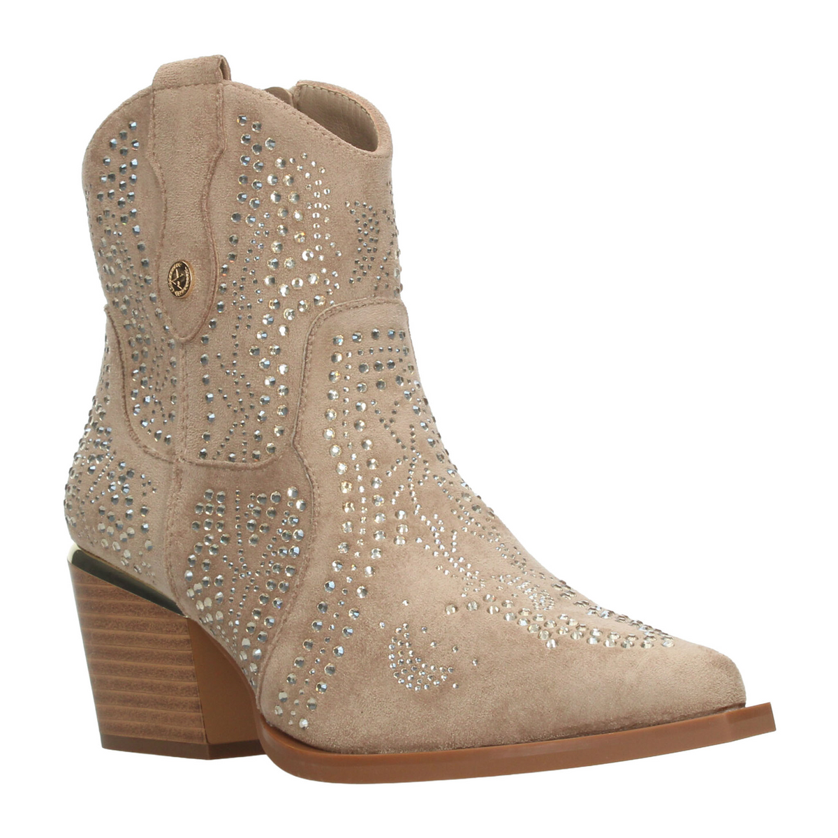 Botín Xti Dama Beige Casual Vaquero Pedreria Cierre Mujer, foto 2 de 10
