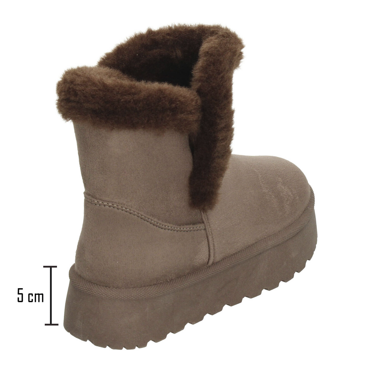 Botín Perugia Dama Café Invierno Peluche Plataforma Casual Mujer, foto 3 de 10