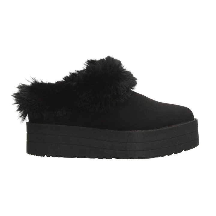 Zueco Rojo Cereza Dama Negro Pantufla Plataforma Casual Mujer