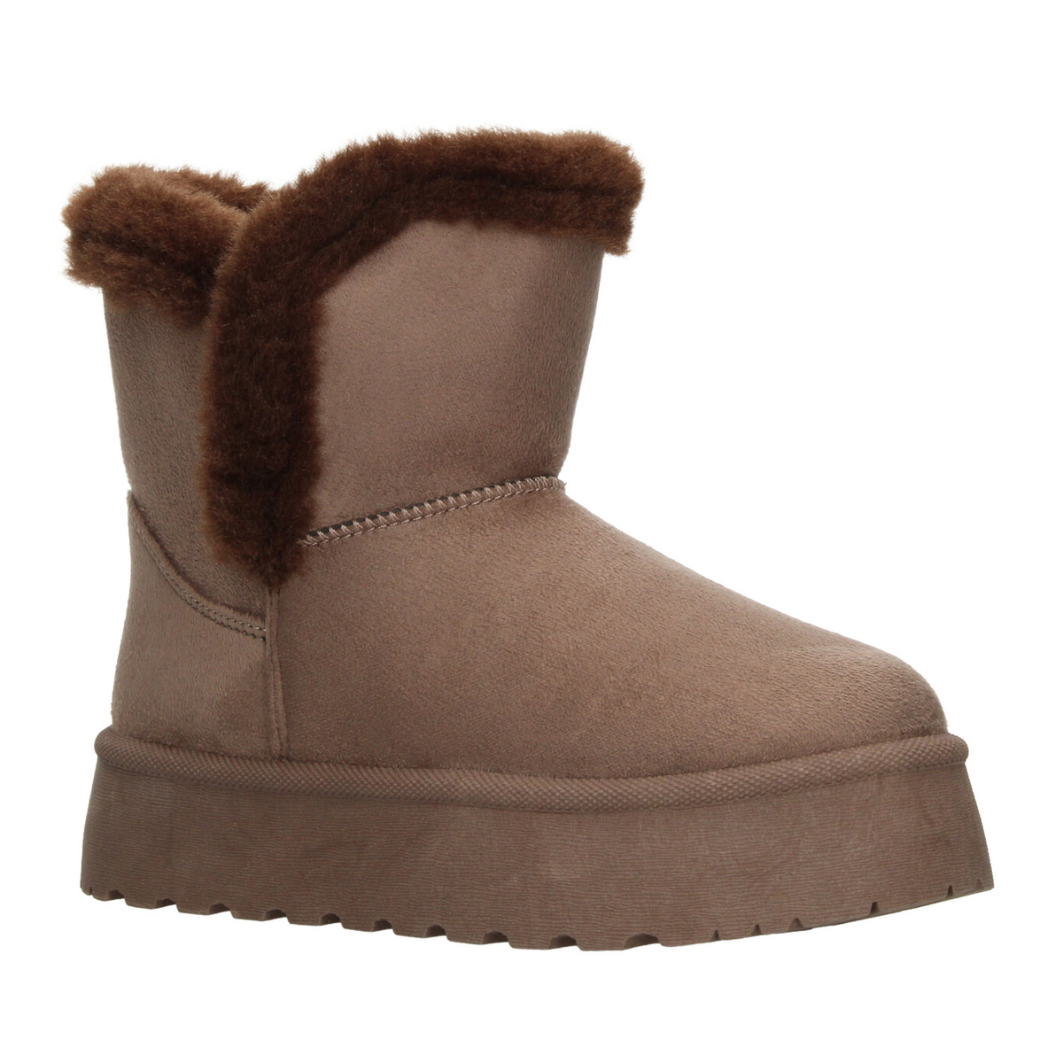 Botín Perugia Dama Café Invierno Peluche Plataforma Casual Mujer, foto 2 de 10