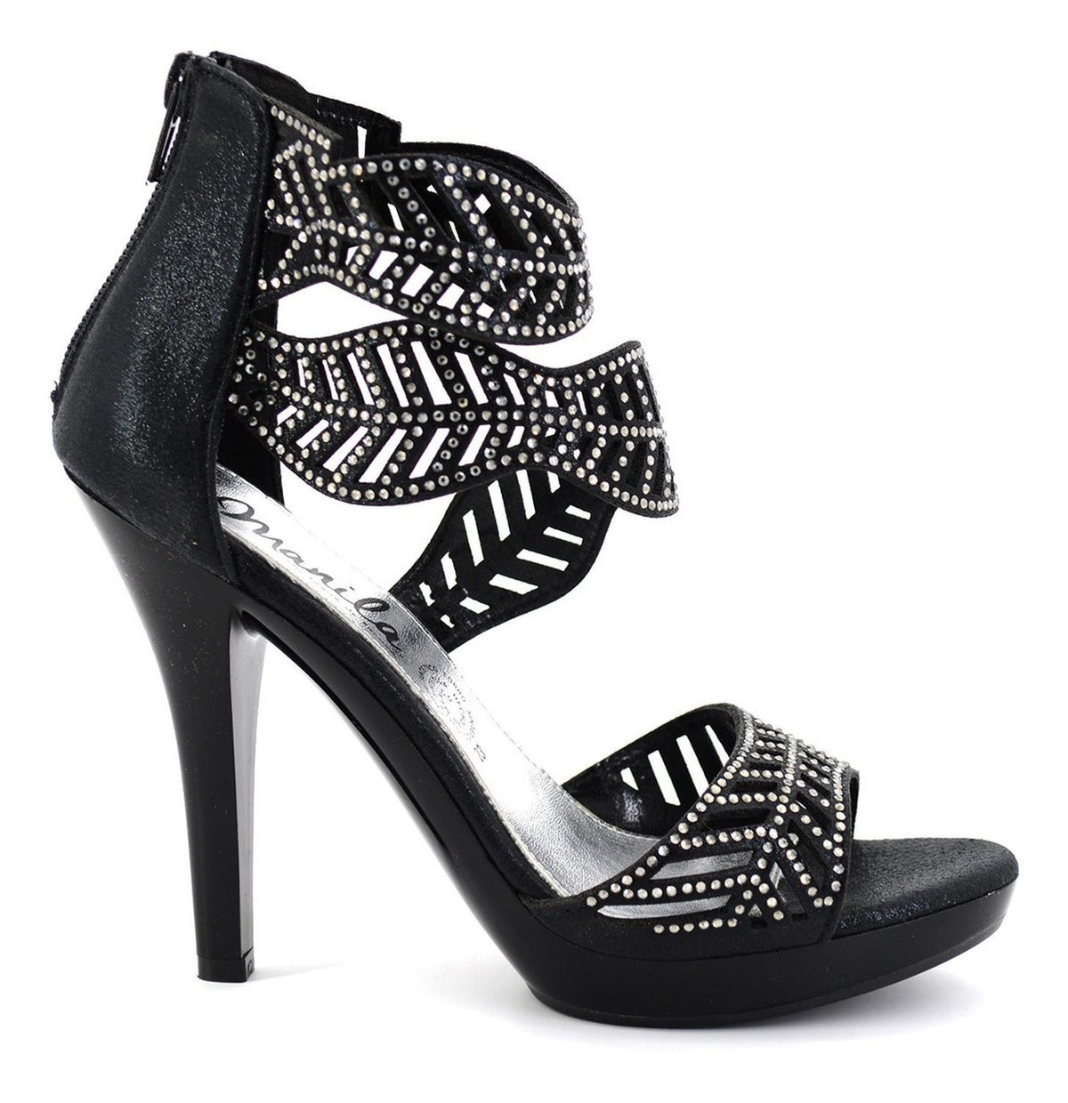 Sandalias De Fiesta Manila Para Mujer B-899 Negro [mla258], foto 1 de 6