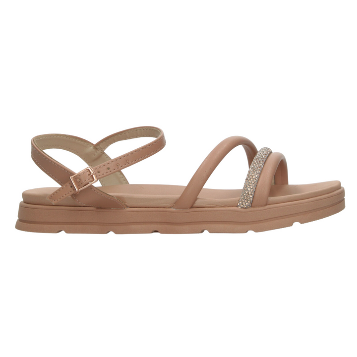 Sandalias Moleca Dama Nude Casual Para Mujer