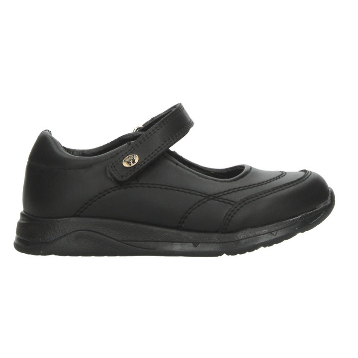 Zapato Jakuna Niña Negro Escolar Liso Cinta Adhesiva Infantil T22-27