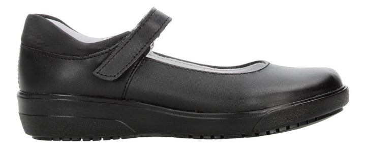 Zapato Yuyin Escolar Negro Con Velcro Para Niña T18-22