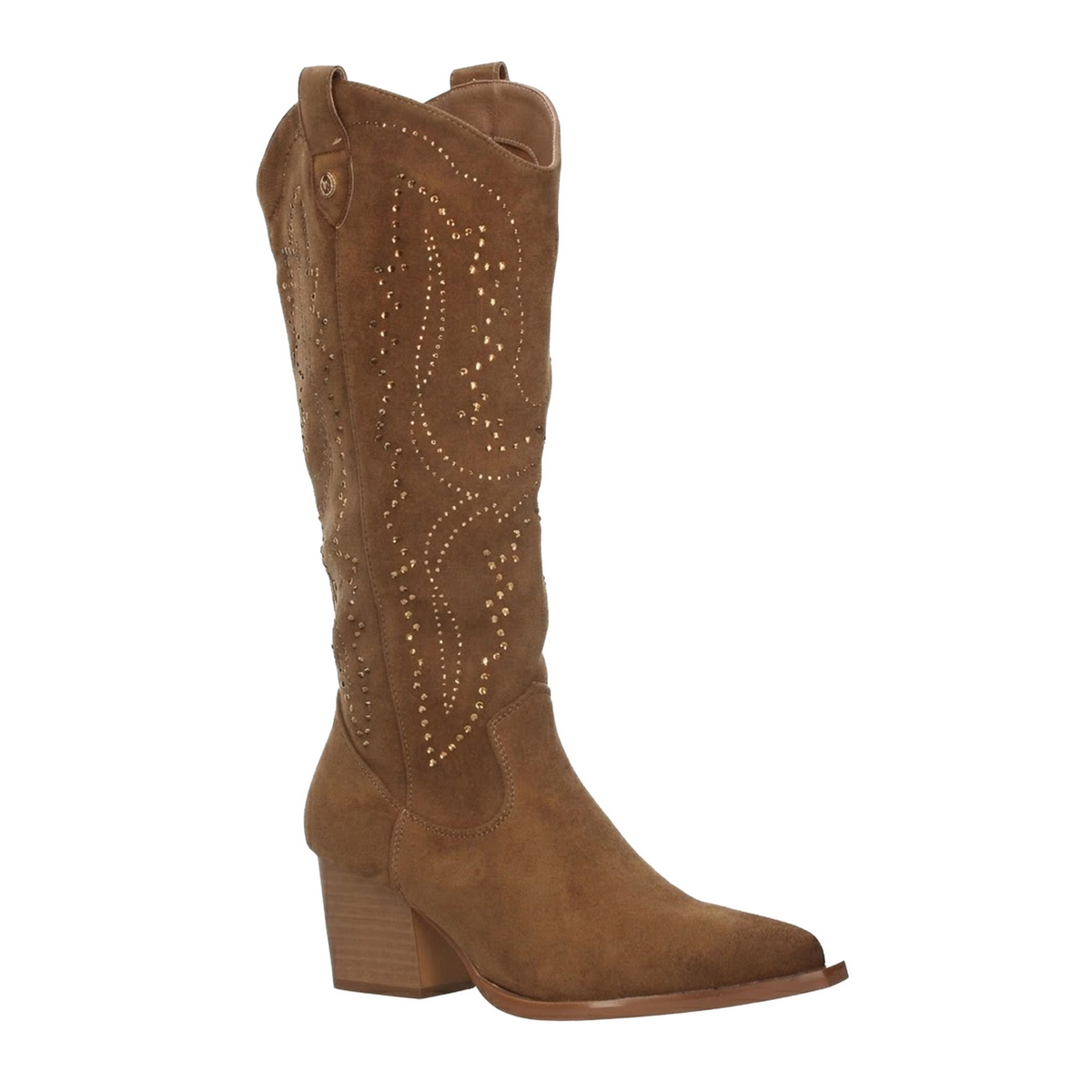 Bota Xti Dama Café Vaquera Casual Pedrería Larga Mujer, foto 2 de 10