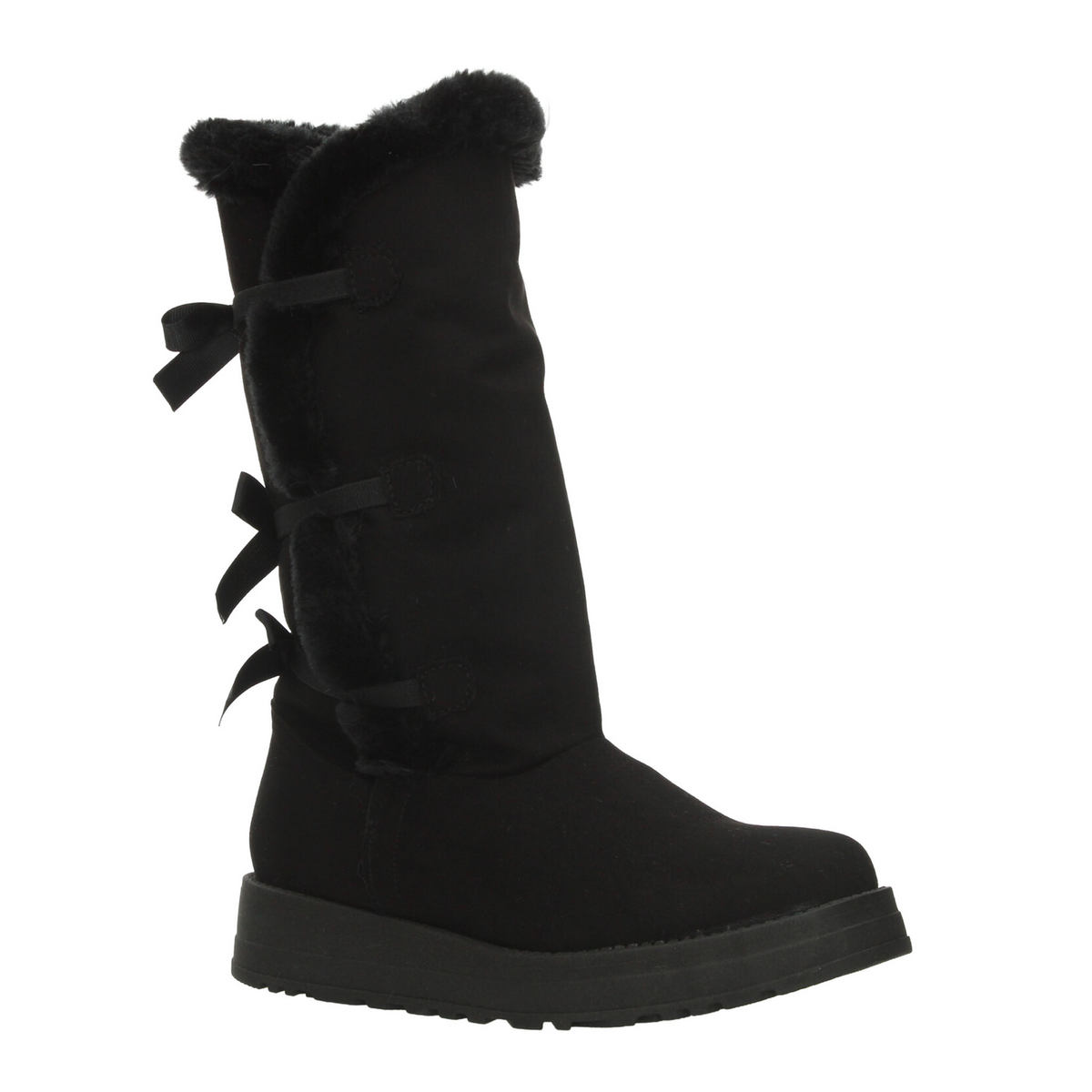 Bota Rojo Cereza Dama Negro Invierno Larga Peluche Casual Mujer, foto 2 de 10