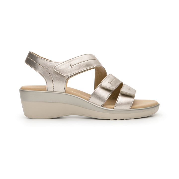 Sandalias Flexi Dama Dorado Casual Para Mujer