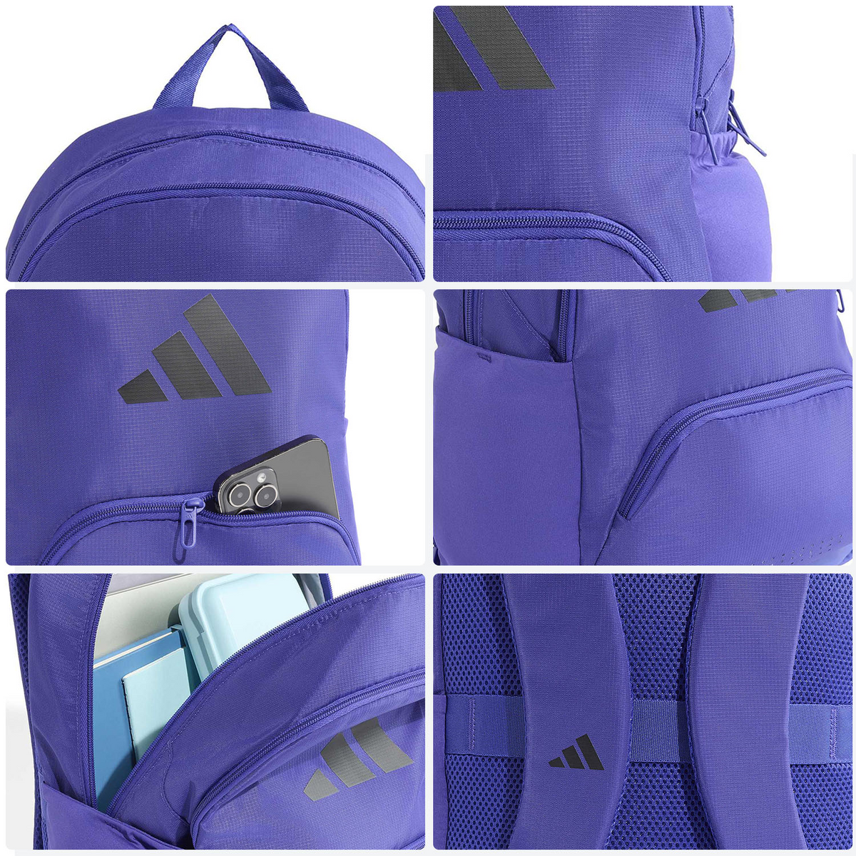 Mochila Adidas Defender Morado Escolar Impermeable Unisex, foto 5 de 10