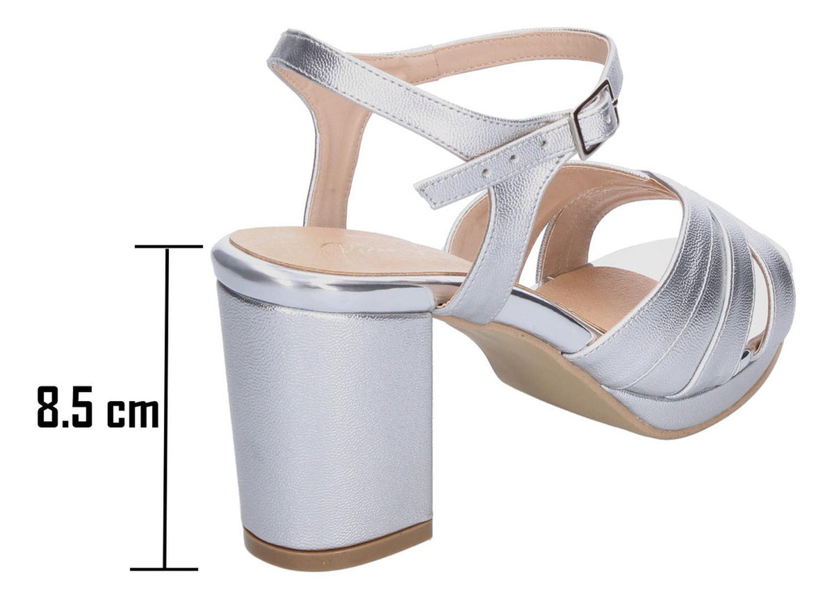 Sandalias De Fiesta Perez Lete Plateado Para Mujer [plt347], foto 4 de 10