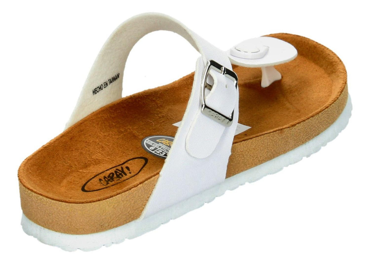 Sandalia Caray Crown Dama Blanco Casual Flip Flop Mujer, foto 3 de 9