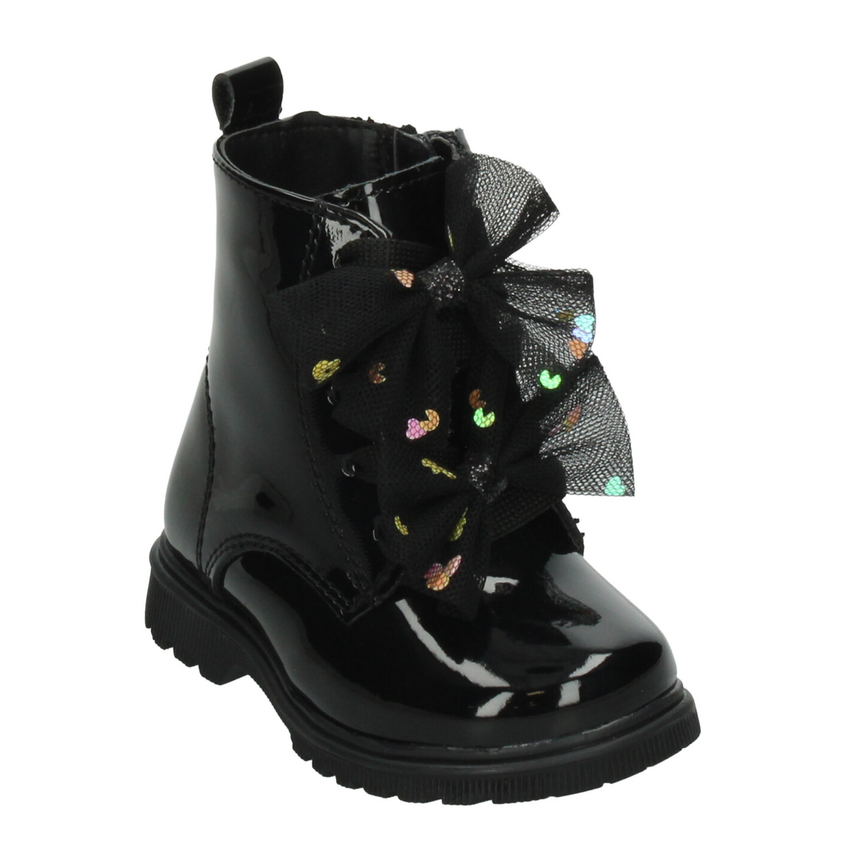 Bota Yuyin Niña Negro Casual Moños Infantil T15-18, foto 4 de 10