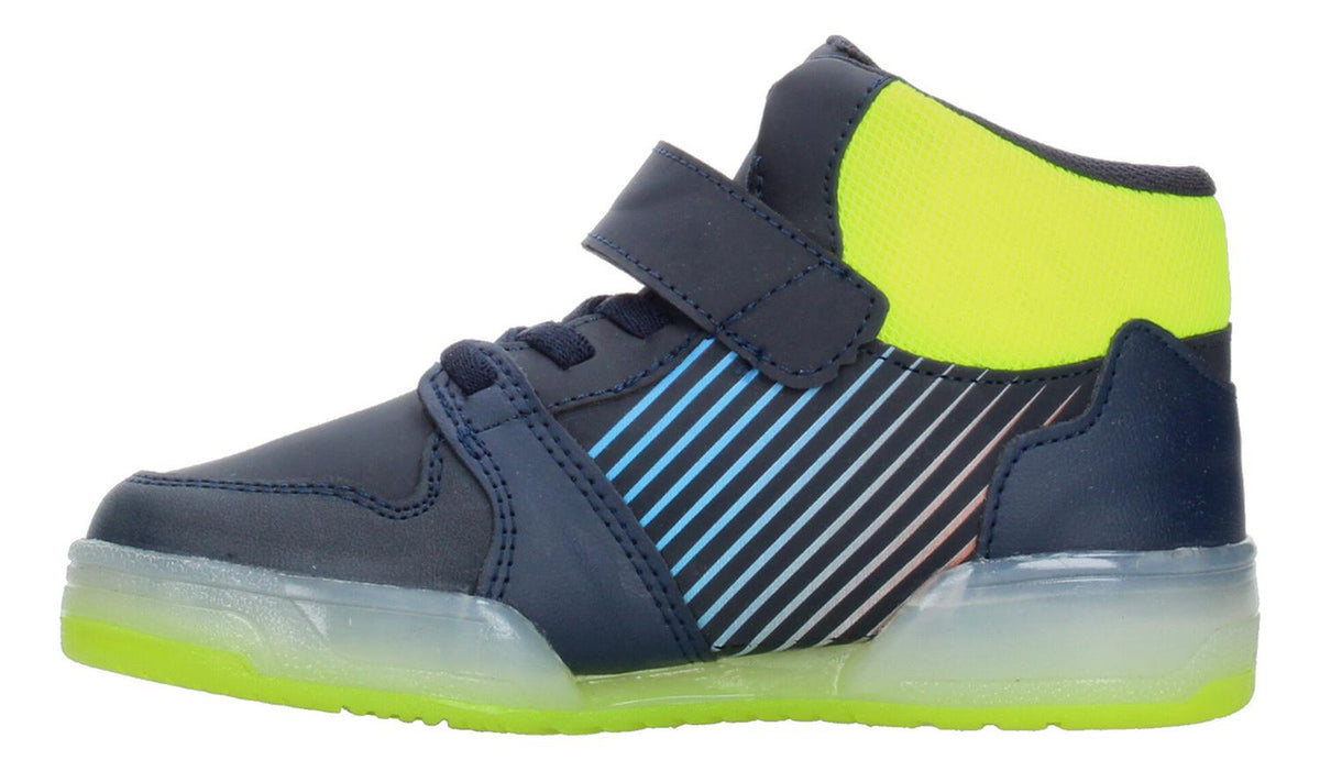 Tenis Niño Vavito T-rex Azul Marino Verde Fosforescente Tipo Bota Original Cinta Agujetas Ajustables, foto 5 de 10