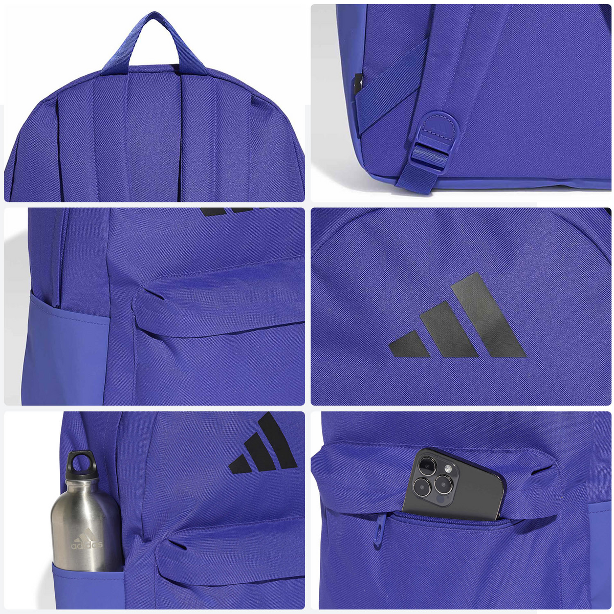 Mochila Adidas Classic Bars Morado Escolar Unisex 28L, foto 6 de 10