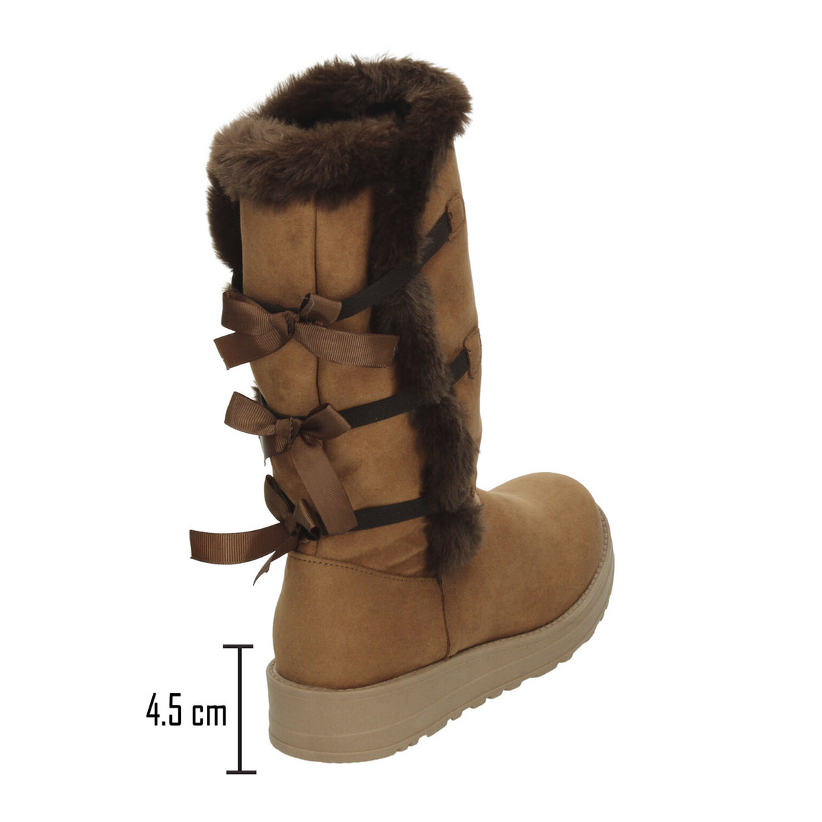 Bota Rojo Cereza Dama Café Invierno Larga Peluche Casual Mujer, foto 3 de 10