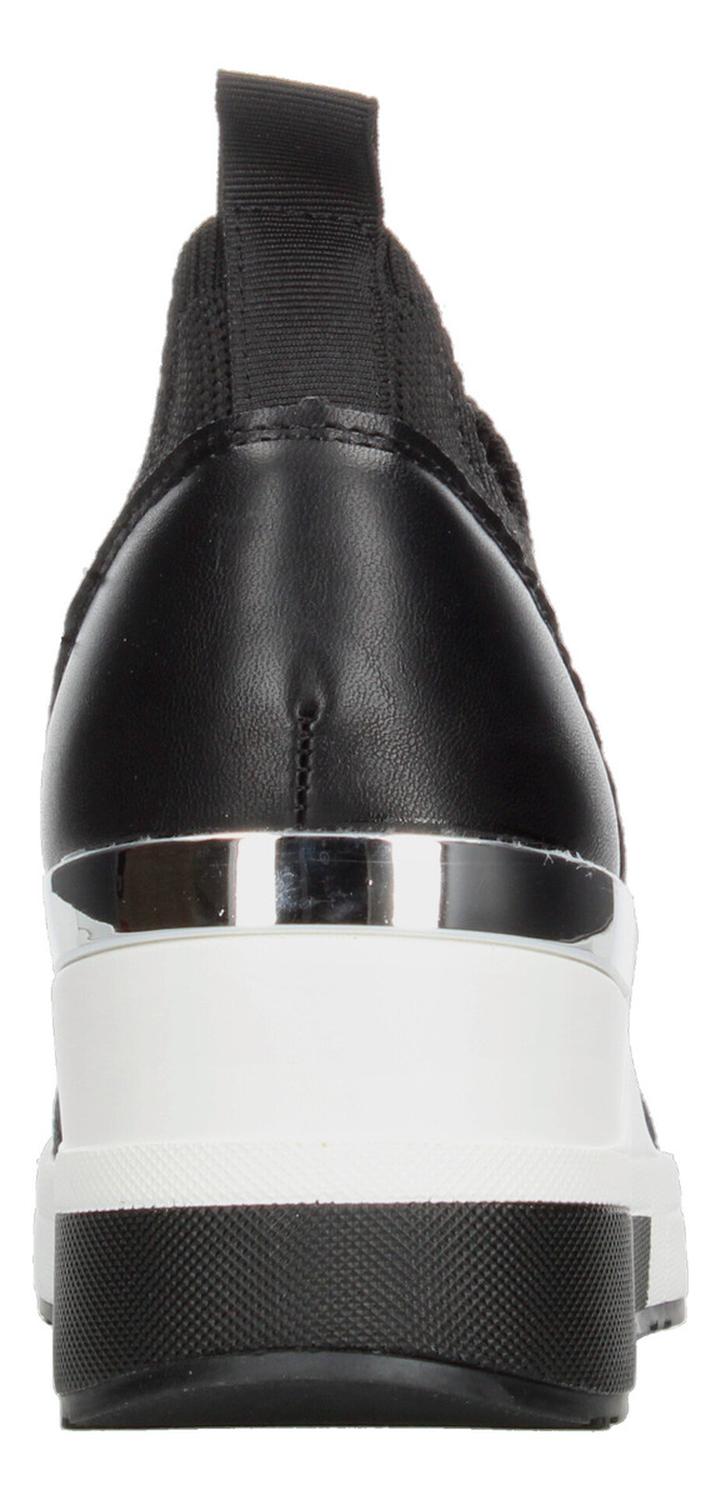 Tenis Mujer Berlin Con Plataforma Platform Color Negro Con Blanco Cómodo Casual, foto 7 de 10