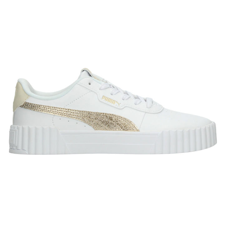 Tenis Puma Carina 3.0 Dama Blanco Dorado Casual Para Mujer