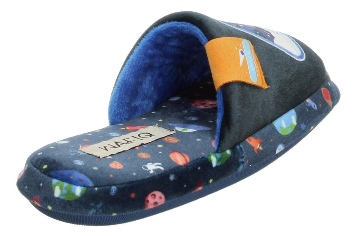 Pantuflas Wafiq Azul Marino Niño Afelpada Comoda Espacial, foto 5 de 10